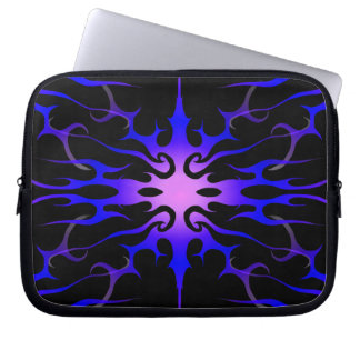 Blue and Purple Hot Rod Flames Laptop Sleeve