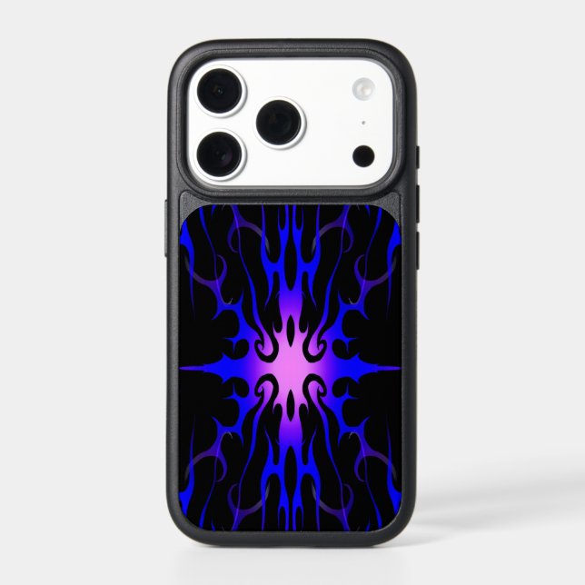 Blue and Purple Hot Rod Flames Otterbox iPhone Case (Back)