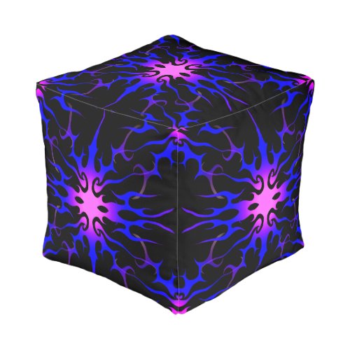 Blue and Purple Hot Rod Flames Pouf