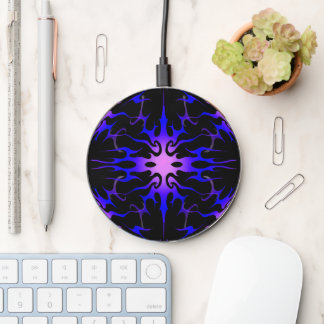 Blue and Purple Hot Rod Flames Wireless Charger