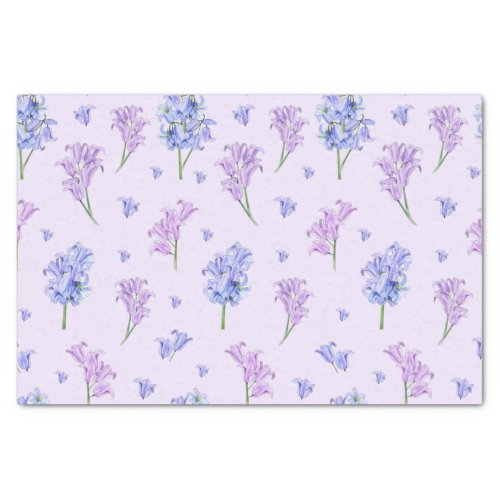 Blue and Purple Hyacinth Spring Floral Tissue Paper