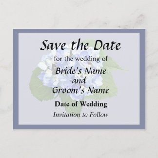 Blue and Purple Hydrangea Announcement Postcard