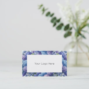 Blue and Purple Hydrangea elegant business cards