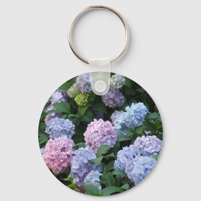 Blue and Purple Hydrangea Keychain (Front)