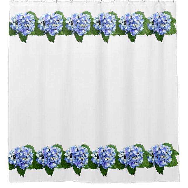 Blue and Purple Hydrangea Shower Curtain (Front)
