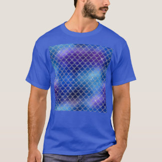 Blue and Purple Iridescent Silver Mermaid Dragon S T-Shirt