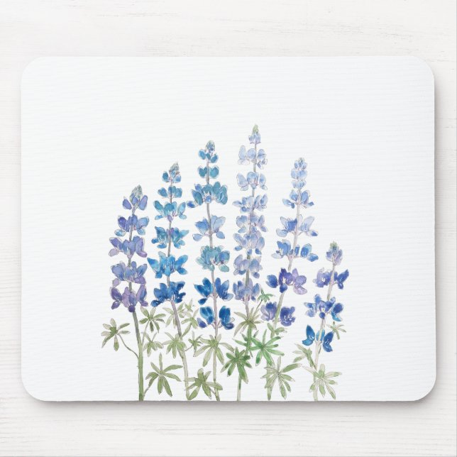 blue and purple lupin flowers mouse pad (Front)