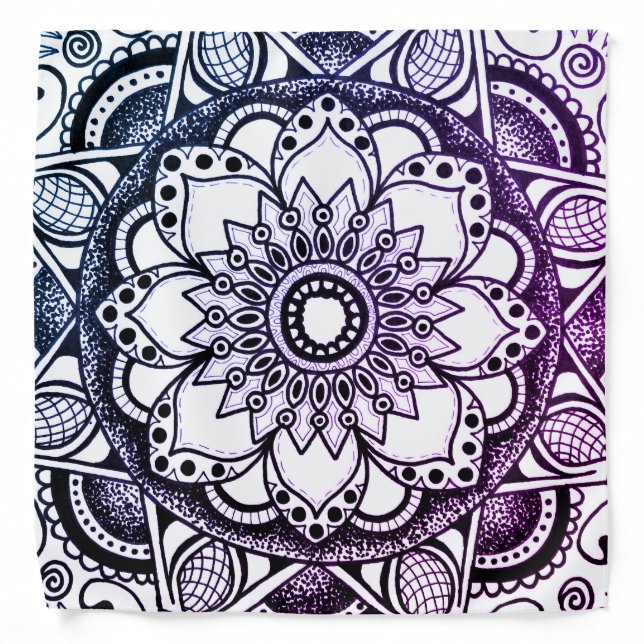 Blue and Purple Mandala Bandana (Front)