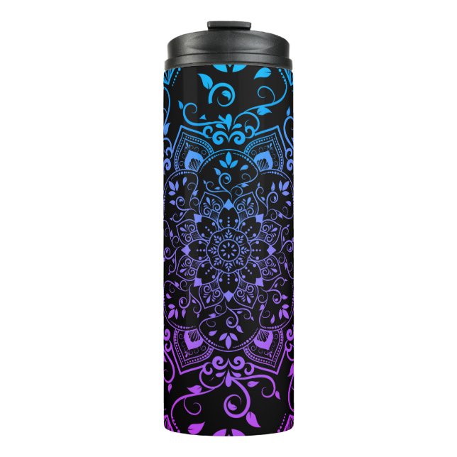 Blue and Purple Mandala Thermal Tumbler (Front)