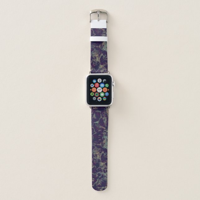 Blue and purple marble apple watch band (Front)