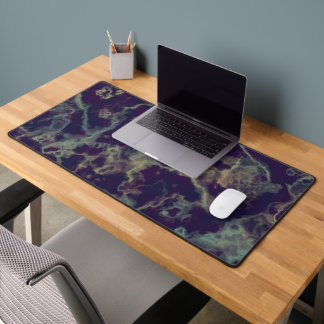 Blue and purple marble desk mat