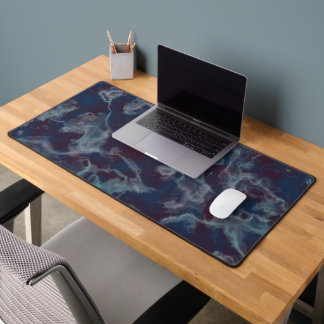 blue and purple marble desk mat