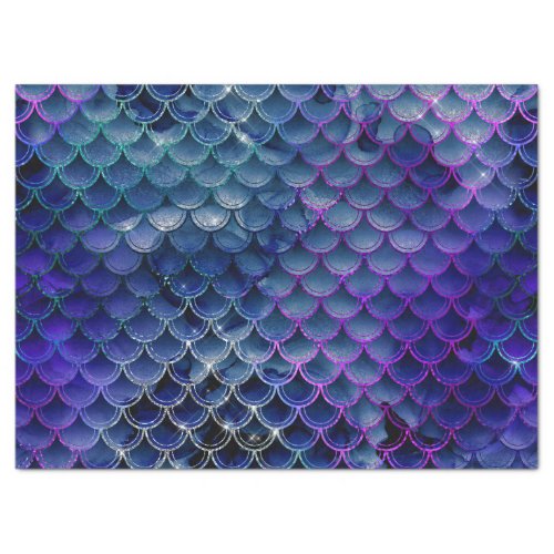 Blue and Purple Mermaid Scales Decoupage Tissue Paper