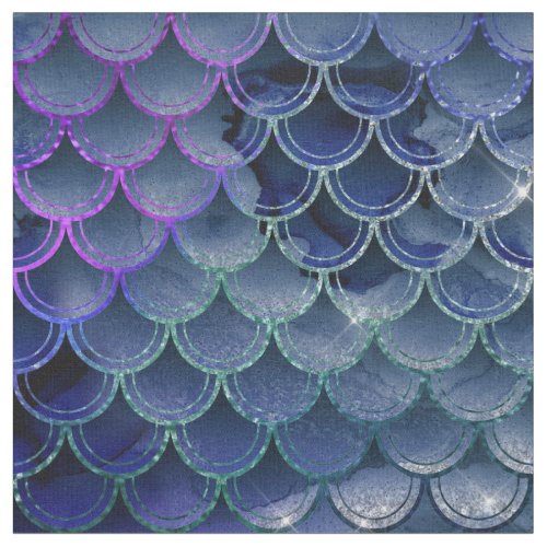 Blue and Purple Mermaid Scales Fabric