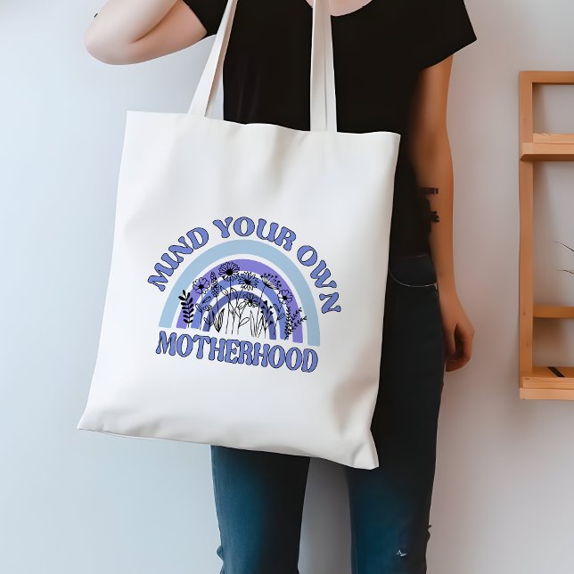 Blue and Purple Mind Your Own Motherhood Tote Bag (Creator Uploaded)