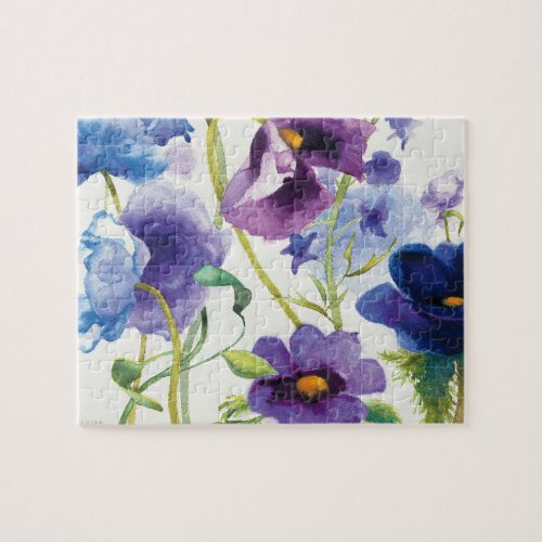 Blue and Purple Mixed Garden Jigsaw Puzzle