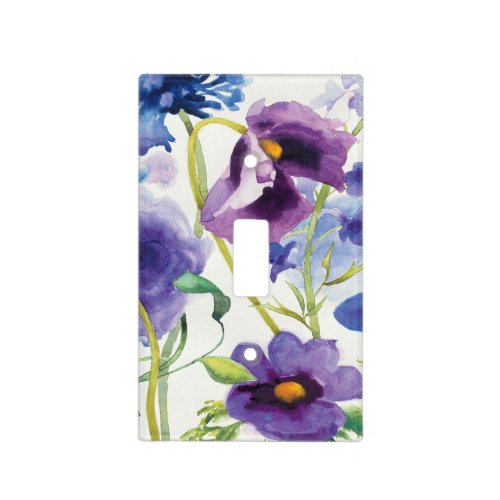 Blue and Purple Mixed Garden Light Switch Cover