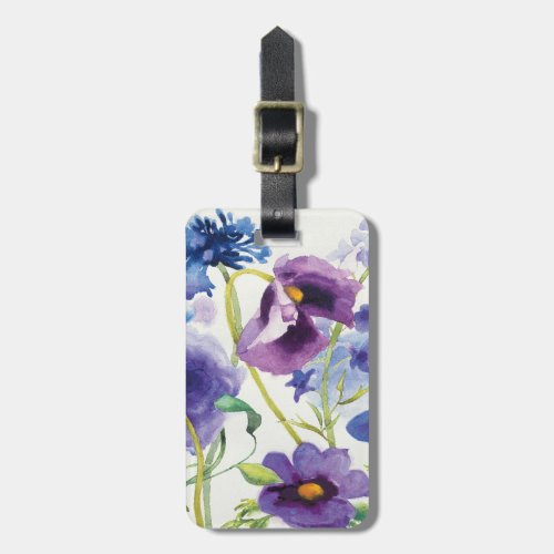 Blue and Purple Mixed Garden Luggage Tag