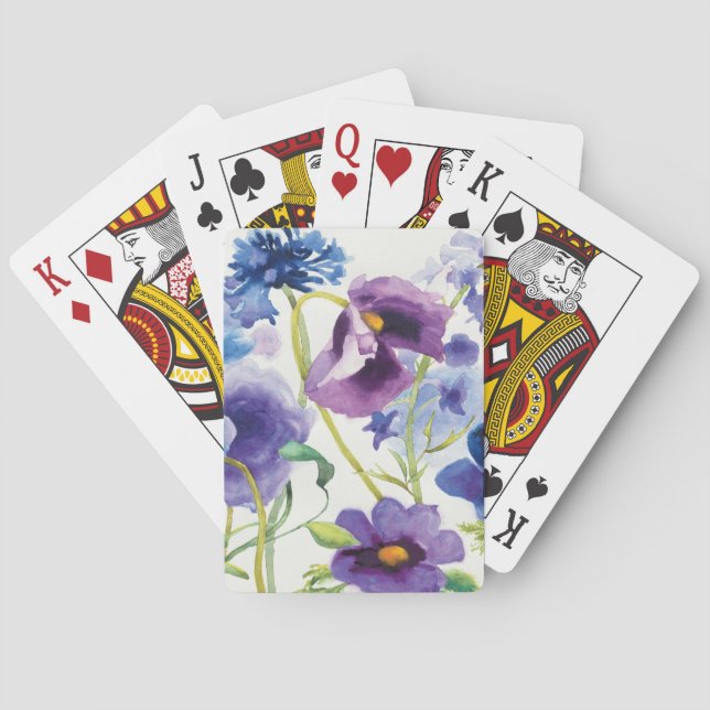 Blue and Purple Mixed Garden Poker Cards (Back)