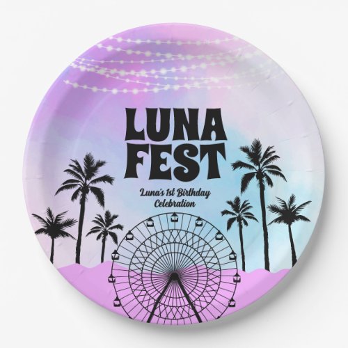 Blue and Purple Music Festival Paper Plates