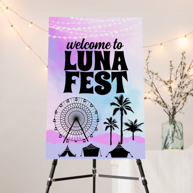 Blue and Purple Music Festival Welcome Sign (In Situ (Stand))