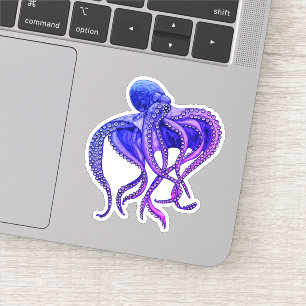 Blue and purple octopus sticker