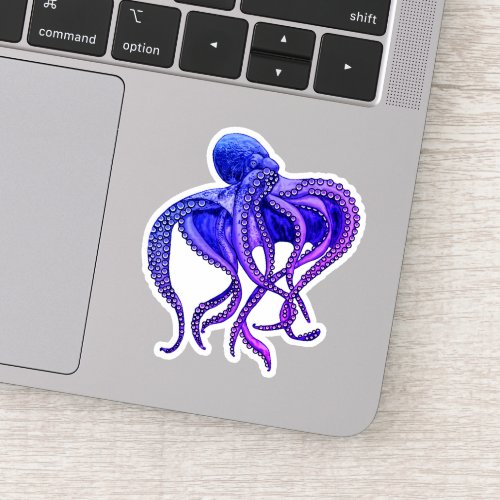Blue and purple octopus sticker