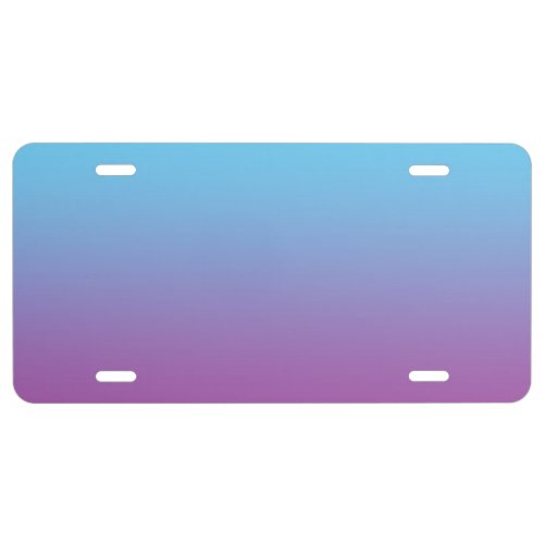 Blue And Purple Ombre License Plate