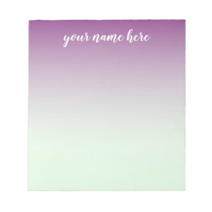 Blue and Purple Ombre Personalized Notepad