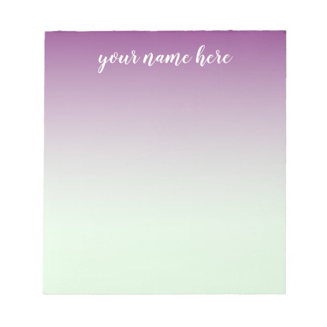 Blue and Purple Ombre Personalized Notepad (Front)