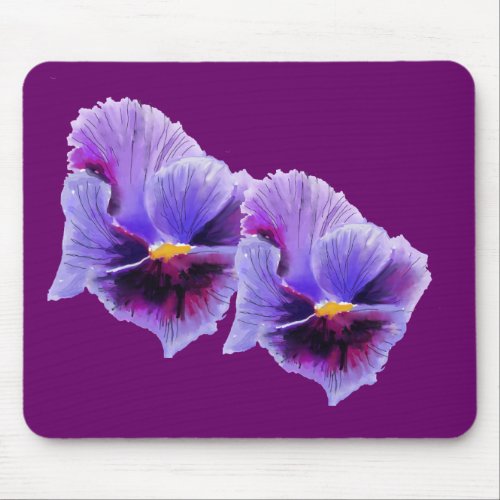 Blue and purple Pansies Mousepad