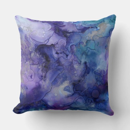 blue and purple pillow
