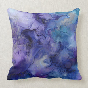 blue and purple pillow