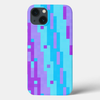 blue and purple pixels iPhone 13 case