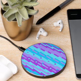 blue and purple pixels wireless charger 