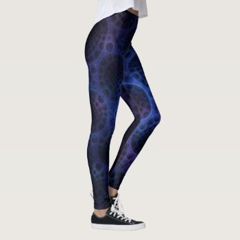 Blue And Purple Porous Pattern Leggings by StellarEmporium at Zazzle
