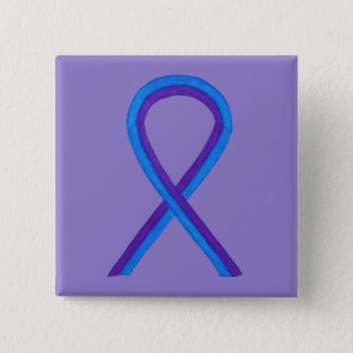 Blue and Purple Ribbon Awareness Custom Pin