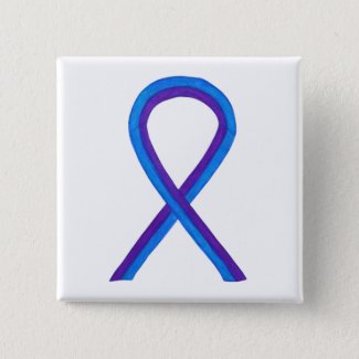 Blue and Purple Ribbon Awareness Custom Pin