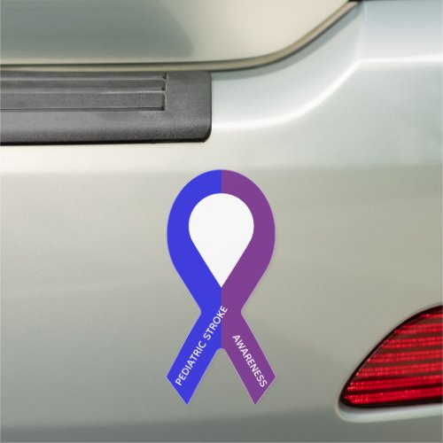 Blue and Purple Ribbon Car Magnet