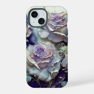 Blue and Purple Roses iPhone 15 Case