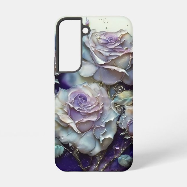 Blue and Purple Roses  Samsung Galaxy Case (Back)