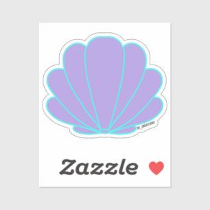 Blue And Purple Sea Shell Sticker