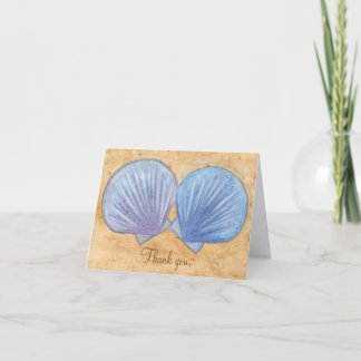 Blue and Purple Seashells Thank you Cards