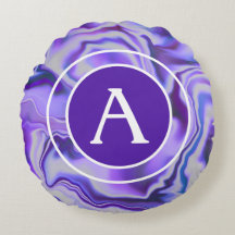 Blue and Purple Silky Marble Monogram Letter