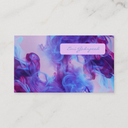 Blue and purple smoke design business card