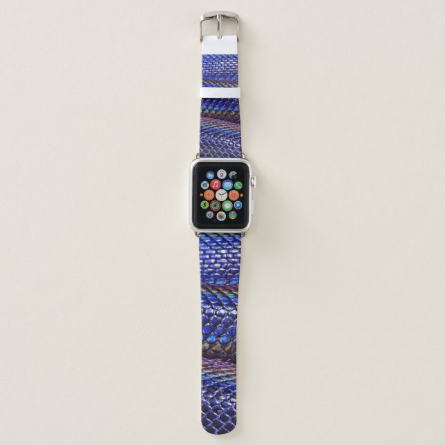 Blue and purple snakeskin apple watch band (Front)