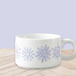 Blue and Purple Snowflake Bowl