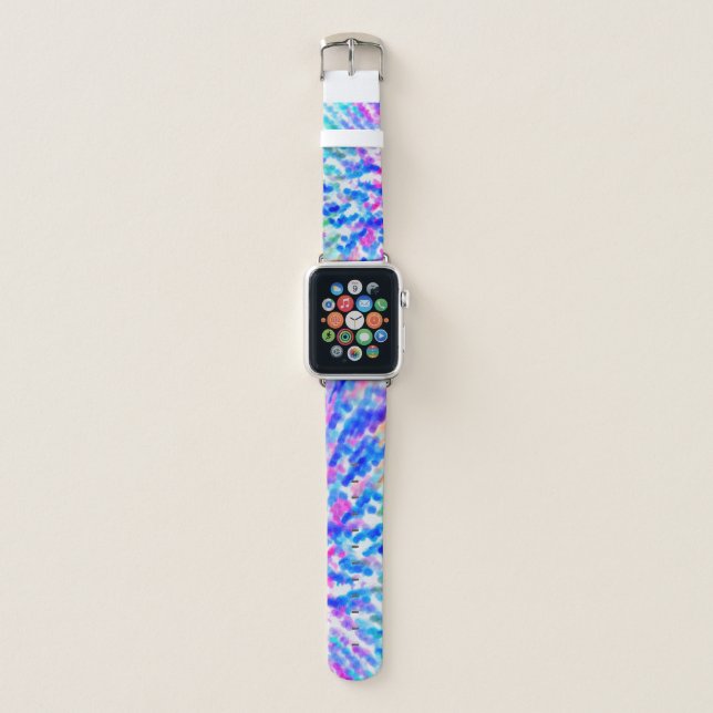 Blue and Purple Splash water like  Design Apple Watch Band (Front)