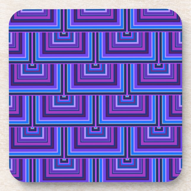 Blue and purple square scales coaster (Front)