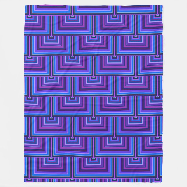 Blue and purple square scales fleece blanket (Front)